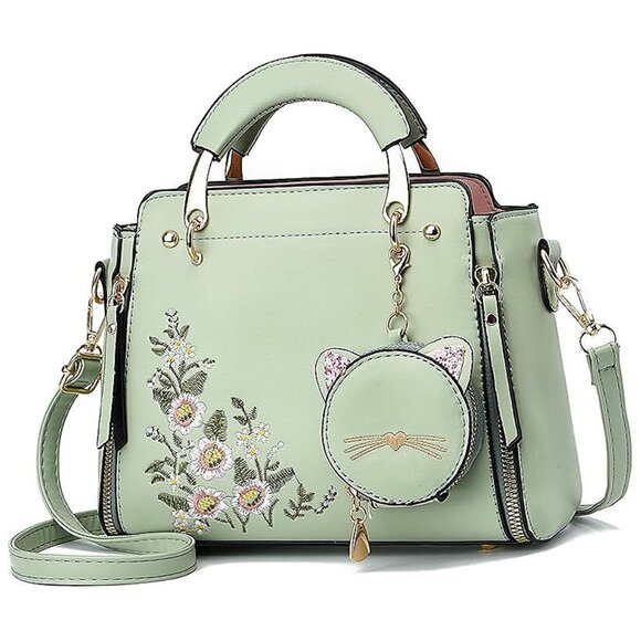 Handbags - Fashion Purses and Handbags for Women Green Flower